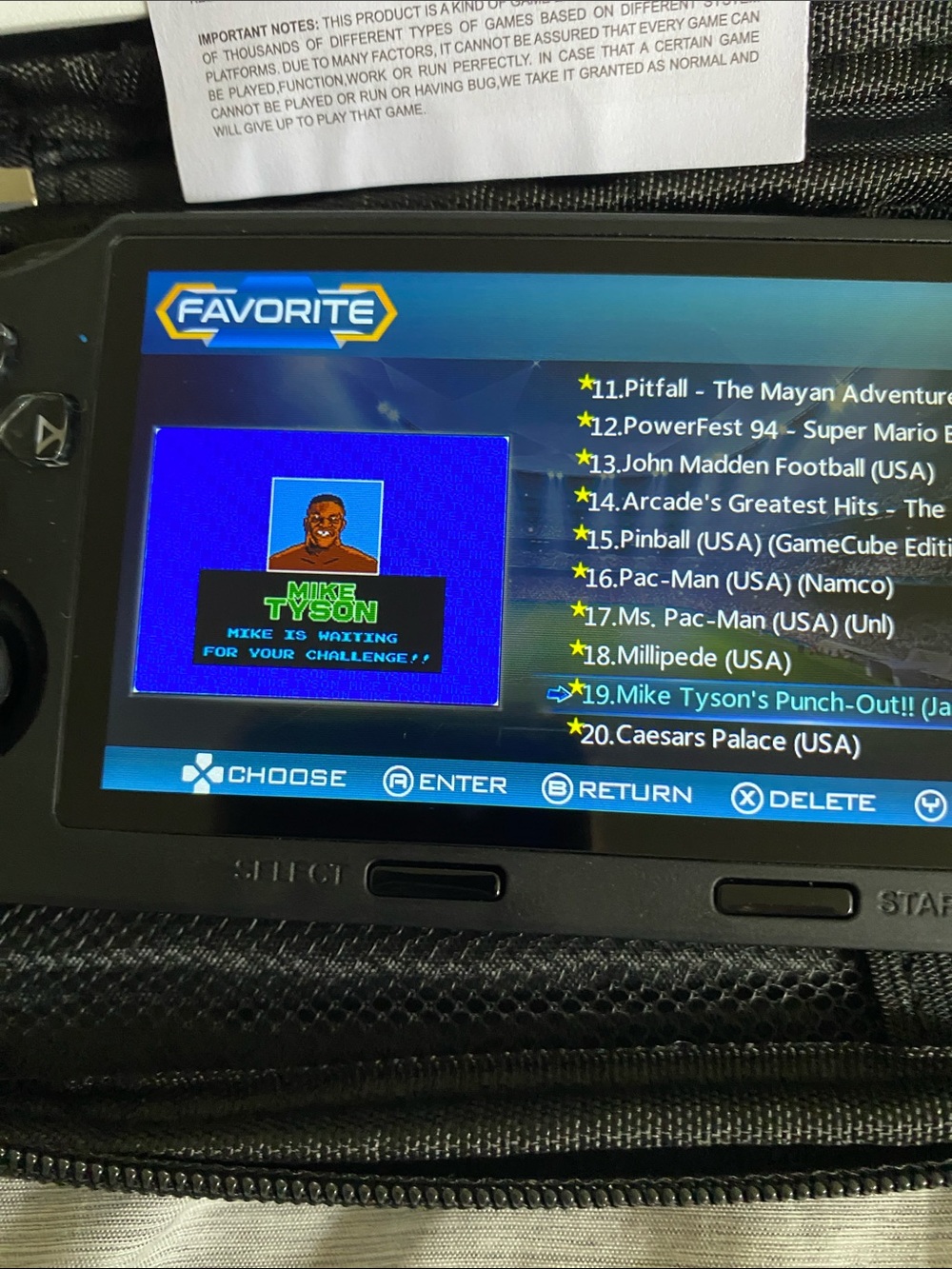 SF3000 Portable Retro Game Player - Black with Soft carrying case - Picture 3 of 3
